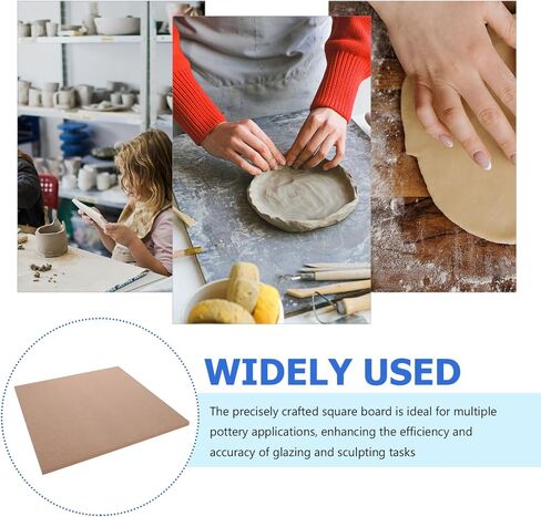ARTIBETTER Wooden Pottery Drying Board 30cm for Clay Art Sculpting Square Fiberboard Tool for Pottery Studio and Outdoor Use Portable Wedging Board for Artists in Saudi Arabia