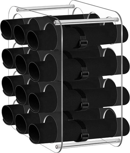 Weysat Playmat Tube Tabletop Storage Holder 12 Slots Clear Acrylic Playmat Holder Transparent Display Rack Organizer with 12 Straps for Standard Card Game Mat Bedroom Playroom Gathering Accessories in Saudi Arabia