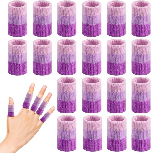 20pcs واقي إصبع الكروشيه ، يغطي إصبع 3.9 بوصة الأكمام إصبع الكروشيه لوقاية حاكمة أصابع الحياكة ، وسادة إصبع التنفس للكتابة in Kuwait