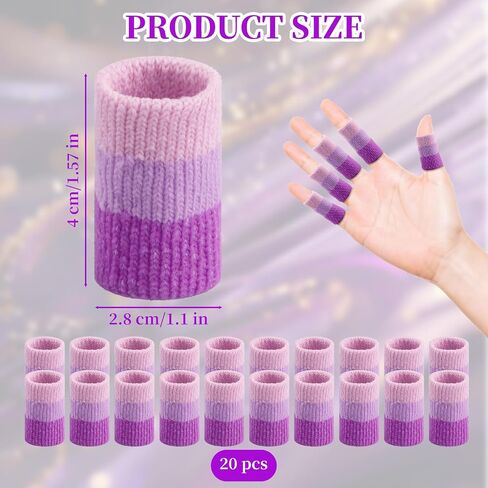 20pcs واقي إصبع الكروشيه ، يغطي إصبع 3.9 بوصة الأكمام إصبع الكروشيه لوقاية حاكمة أصابع الحياكة ، وسادة إصبع التنفس للكتابة in Kuwait