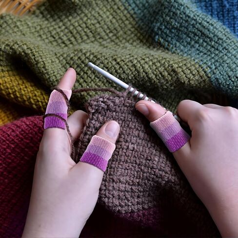 20pcs واقي إصبع الكروشيه ، يغطي إصبع 3.9 بوصة الأكمام إصبع الكروشيه لوقاية حاكمة أصابع الحياكة ، وسادة إصبع التنفس للكتابة in Kuwait