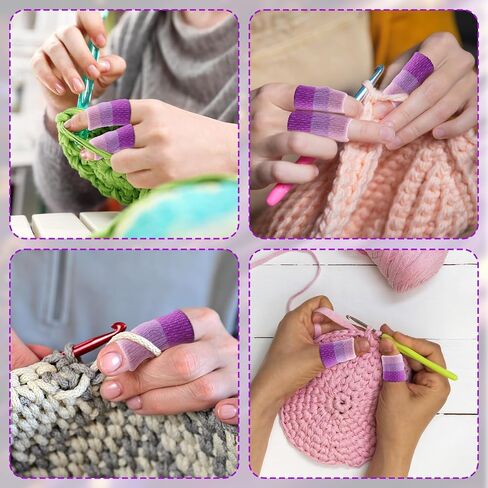 20pcs واقي إصبع الكروشيه ، يغطي إصبع 3.9 بوصة الأكمام إصبع الكروشيه لوقاية حاكمة أصابع الحياكة ، وسادة إصبع التنفس للكتابة in Kuwait