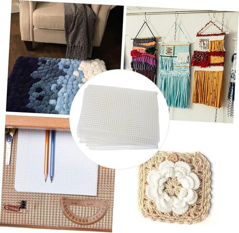 Housoutil DIY Hooking Mesh Rug Making Craft Sheet White Latch Hook Canvas for Handmade Tapestry Embroidery Accessories for Adults for Home Decor in Saudi Arabia
