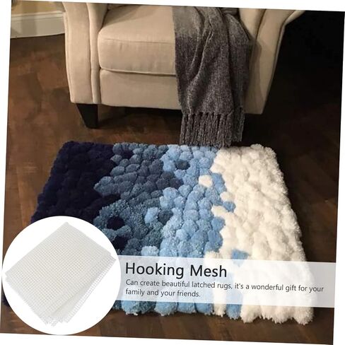 Housoutil DIY Hooking Mesh Rug Making Craft Sheet White Latch Hook Canvas for Handmade Tapestry Embroidery Accessories for Adults for Home Decor in Saudi Arabia