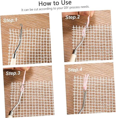 Housoutil DIY Hooking Mesh Rug Making Craft Sheet White Latch Hook Canvas for Handmade Tapestry Embroidery Accessories for Adults for Home Decor in Saudi Arabia