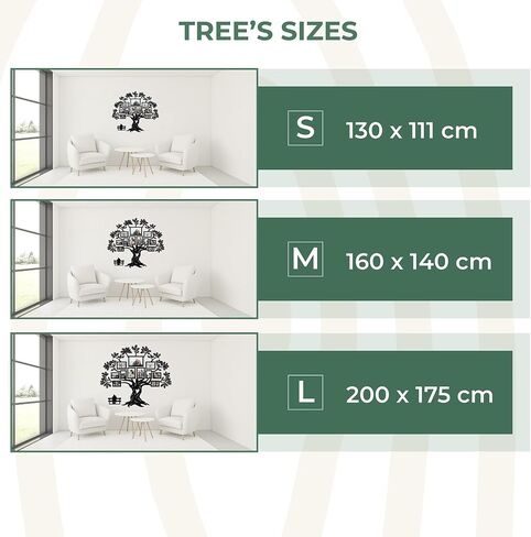 JustLikeWood 51х45" Wooden Family Tree Wall Decor HAPPY FAMILY, Picture Frame Collage Home Decorations for Living Room, Bedroom, Kitchen, Dining and Office, Tree Wall Decal, 3D DIY, Natural Wood in Saudi Arabia