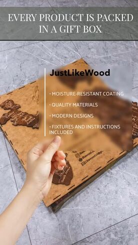 JustLikeWood 51х45" Wooden Family Tree Wall Decor HAPPY FAMILY, Picture Frame Collage Home Decorations for Living Room, Bedroom, Kitchen, Dining and Office, Tree Wall Decal, 3D DIY, Natural Wood in Saudi Arabia