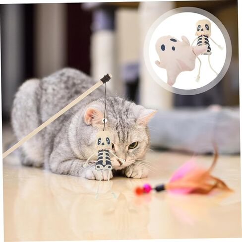 Besportble 2pcs هالوين القط أفخم كارتون ناعم catnip مدعين انتشار مفتراف القطاع الداخلي تحفيز خفيفة الوزن شبح رائعتين وتصميم جمجمة للقطط in Kuwait