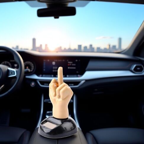Car Dashboard Solar Powered Mid Finger Shaking Dancing Figure Decorative Figures Playsets, 3D Figurine Desk Solar Dancing Figurines, Dashboard Bobbleheads, Middle Finger Duck, Solar Power Kits in Saudi Arabia