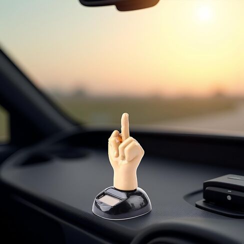 Car Dashboard Solar Powered Mid Finger Shaking Dancing Figure Decorative Figures Playsets, 3D Figurine Desk Solar Dancing Figurines, Dashboard Bobbleheads, Middle Finger Duck, Solar Power Kits in Saudi Arabia