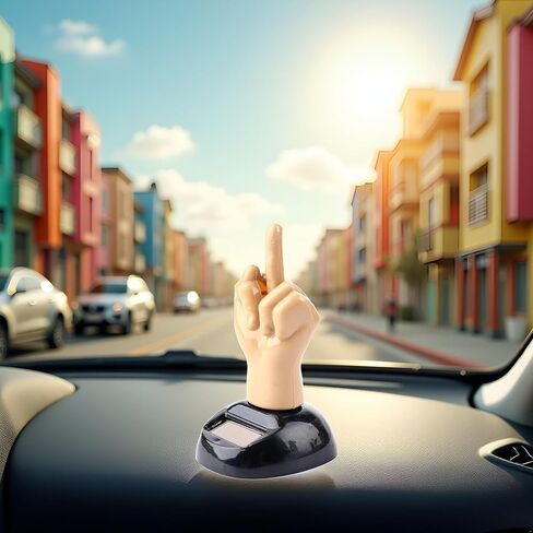 Car Dashboard Solar Powered Mid Finger Shaking Dancing Figure Decorative Figures Playsets, 3D Figurine Desk Solar Dancing Figurines, Dashboard Bobbleheads, Middle Finger Duck, Solar Power Kits in Saudi Arabia