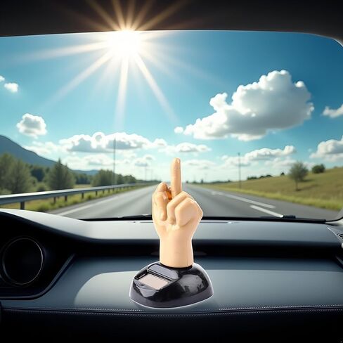 Car Dashboard Solar Powered Mid Finger Shaking Dancing Figure Decorative Figures Playsets, 3D Figurine Desk Solar Dancing Figurines, Dashboard Bobbleheads, Middle Finger Duck, Solar Power Kits in Saudi Arabia