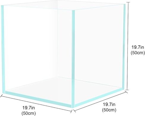 9.5 Gallon Rimless Aquarium, Ultra Clear Glass Low Iron Small Fish Tank for Betta, L15.7×W11.8×H11.8 Inches Thickness 5mm with EVA Foam Mat Included in Kuwait