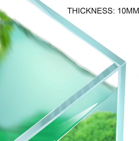9.5 Gallon Rimless Aquarium, Ultra Clear Glass Low Iron Small Fish Tank for Betta, L15.7×W11.8×H11.8 Inches Thickness 5mm with EVA Foam Mat Included in Kuwait