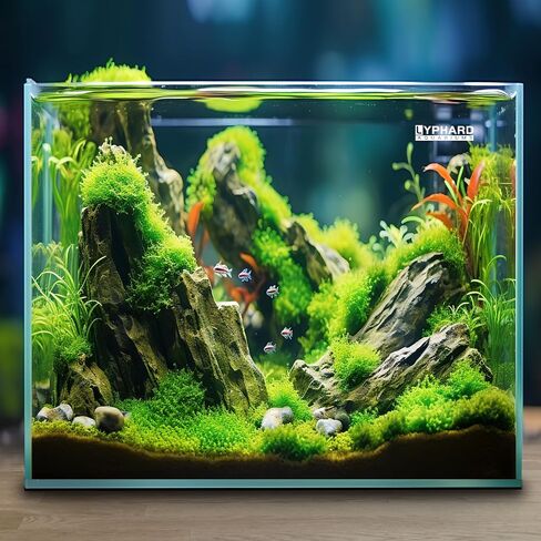 9.5 Gallon Rimless Aquarium, Ultra Clear Glass Low Iron Small Fish Tank for Betta, L15.7×W11.8×H11.8 Inches Thickness 5mm with EVA Foam Mat Included in Kuwait