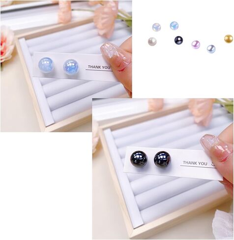 7 أزواج من أقراط اللؤلؤ 925 من الفضة الإسترليني أقراط اللؤلؤ أقراط اللؤلؤ ترصيع لعيد الميلاد هدايا النساء أقراط الأسبوع هيبوالرجينيك in Kuwait