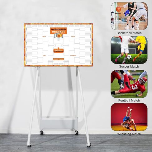 Basketball Tournament Bracket Poster Set Includes 22.4 x 14lnch Reusable Dry Erase Bracket Board Poster with 6 Color Magnetic Dry Erase Markers and Eraser for School Classroom Home Office (64 Team) in Saudi Arabia