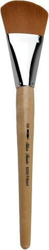 Silver Brush Limited 820330 Silver Jumbo Golden Taklon Filbert Brush, Large Murals, Easel Painters and Furniture, Size 30, Mid Length Handle in Saudi Arabia