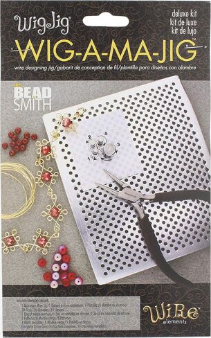 The Beadsmith, Wig Jig, Wig-A-Ma-Jig Deluxe, 4.5 x 5.5 inch Square jig, Includes 30 Metal pegs, Tool for Making Wire findings, Components and Jewelry Designs in Saudi Arabia