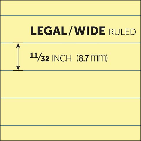 Office Depot Perforated Writing Pads, 8 1/2in. x 14in., Legal Ruled, 50 Sheets, Canary, Pack Of 12 Pads, 99420 in Saudi Arabia