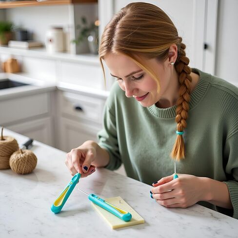 3 PCS شمعة خضراء صنع مجموعة أدوات إبرة لكمة ، مستديرة ثقب مخروطي يدي يديك شموع الإبرة أدوات الفتيل ل DIY قالب السيليكون صنع شمعة ، in Kuwait