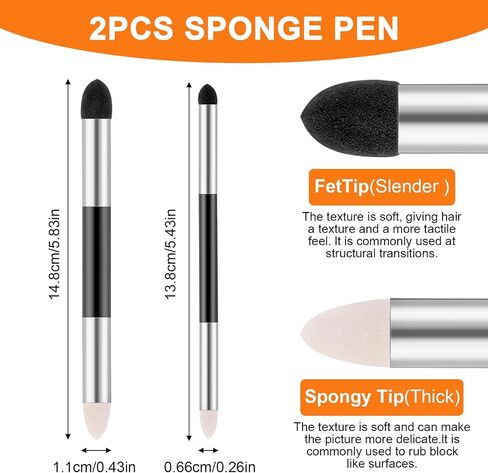 9 Pcs Blending Stumps for Drawing, Washable & Reusable Blending Sponge Pens and Sandpaper Pencil Sharpener Tortillions Blendings Sticks Drawing Art Blenders for Student Artist Charcoal Sketch in Saudi Arabia