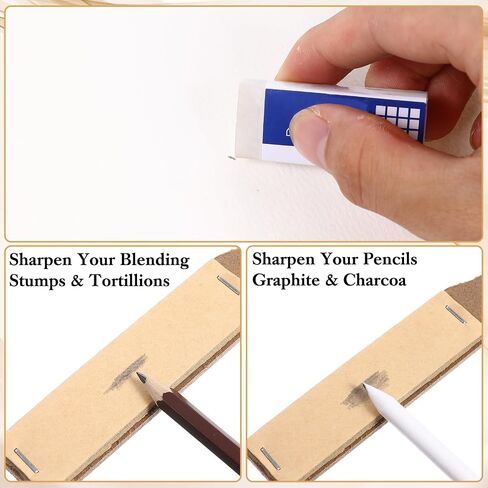 Giantree 9-Piece Set of Smudges Pens for Painting, Oil Pastel Smudge Tools, Beginner Smudge Sticks Including Sandpaper Pencil Sharpener Smudge Pencils for Sketching Suitable for Student Artists in Saudi Arabia