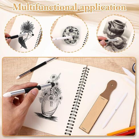Giantree 9-Piece Set of Smudges Pens for Painting, Oil Pastel Smudge Tools, Beginner Smudge Sticks Including Sandpaper Pencil Sharpener Smudge Pencils for Sketching Suitable for Student Artists in Saudi Arabia