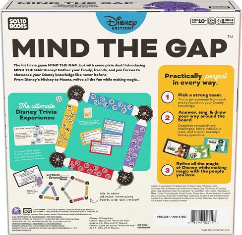 ألعاب ماجستير تدور ، Solidroots Minle The Gap Disney Edition ، لعبة التوافه السحرية للأجيال مع Trivia Disney New ، Night Family Game ، 2+ لاعبين ، للأعمار من 10 إلى 10 سنوات in Saudi Arabia