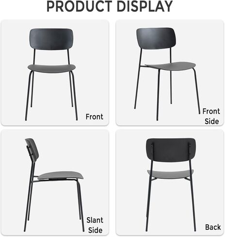 كراسي غرفة مؤتمرات Sidanli مجموعة قابلة للتكديس من 4 ، كراسي الاستقبال مع مقعد بلاستيكي ، كراسي تكديس لانتظار غرفة استراحة ، أبيض in Kuwait