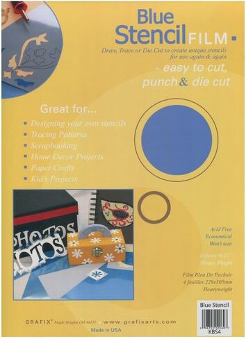 Grafix KBS4 Stencil Film Blue .007 9x12 4 Pack in Saudi Arabia