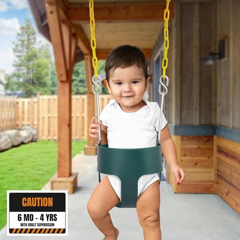 Sorbus Baby Swing - High Back Full Toddler Swing, Bucket Swing for Infants and Toddlers, with Coated Chains Fully Assembled Swing Set Accessories - Durable and Comfortable - Ages 6 Months and Up in Saudi Arabia