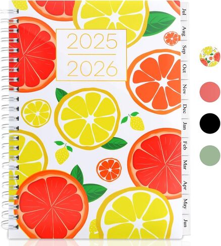 Planner 2025-2026 ، Planner Year Year Weekly Calender Planner ، يوليو 2025 - يونيو 2026 ، دفتر ملاحظات حلزوني A5 (6.3 "× 8.5") مثالي للمعلم ، الطالب ، المكتب ، اللوازم المدرسية (oranger) in Kuwait