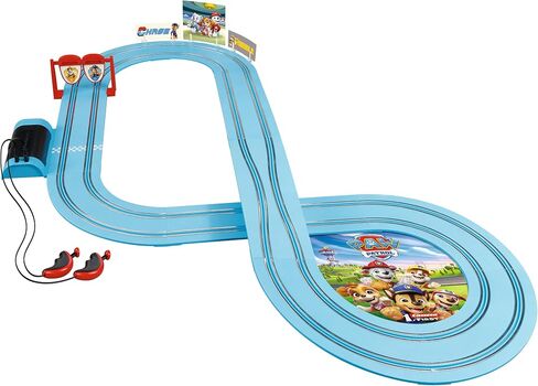 Carrera First Paw Patrol - على مسار سباق السيارات المزدوجة - تشمل سيارتين: مطاردة وركوب - مجموعة ألعاب المبتدئين التي تعمل بالبطارية للأطفال الذين تتراوح أعمارهم بين 3 سنوات وما فوق in Saudi Arabia