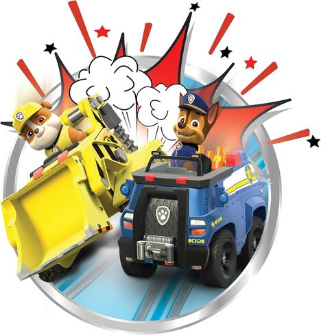 Carrera First Paw Patrol - على مسار سباق السيارات المزدوجة - تشمل سيارتين: مطاردة وركوب - مجموعة ألعاب المبتدئين التي تعمل بالبطارية للأطفال الذين تتراوح أعمارهم بين 3 سنوات وما فوق in Saudi Arabia