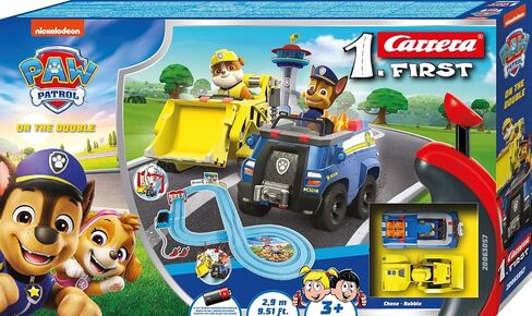 Carrera First Paw Patrol - على مسار سباق السيارات المزدوجة - تشمل سيارتين: مطاردة وركوب - مجموعة ألعاب المبتدئين التي تعمل بالبطارية للأطفال الذين تتراوح أعمارهم بين 3 سنوات وما فوق in Saudi Arabia