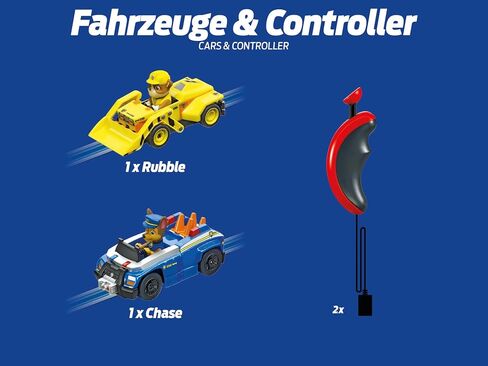 Carrera First Paw Patrol - على مسار سباق السيارات المزدوجة - تشمل سيارتين: مطاردة وركوب - مجموعة ألعاب المبتدئين التي تعمل بالبطارية للأطفال الذين تتراوح أعمارهم بين 3 سنوات وما فوق in Saudi Arabia