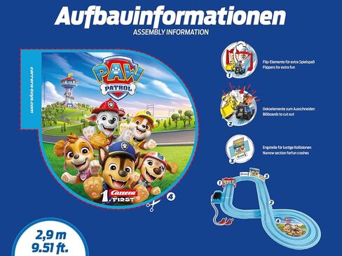 Carrera First Paw Patrol - على مسار سباق السيارات المزدوجة - تشمل سيارتين: مطاردة وركوب - مجموعة ألعاب المبتدئين التي تعمل بالبطارية للأطفال الذين تتراوح أعمارهم بين 3 سنوات وما فوق in Saudi Arabia