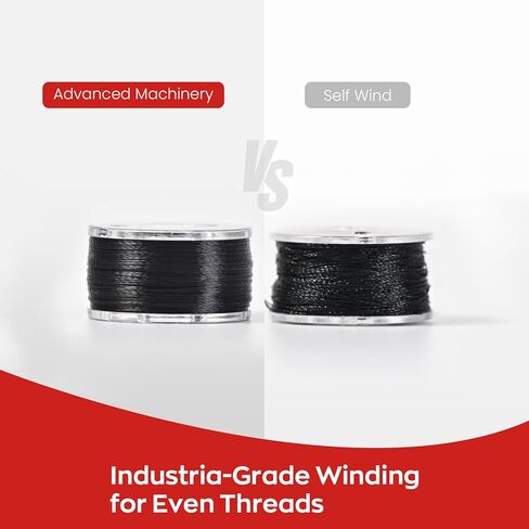 Richword Selected Prewound Bobbins, White Magsnap 144pcs Size L(SA155), 60WT Polyester Bobbin Thread for Commercial Multi Needles Embroidery Machine in Kuwait