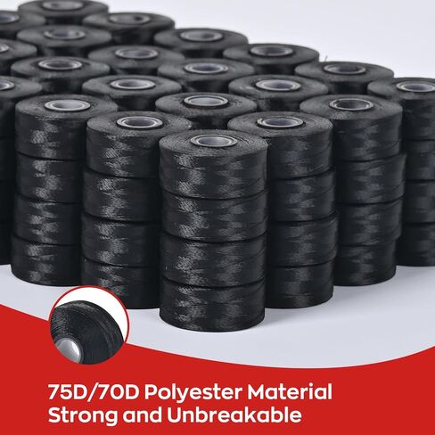 Richword Selected Prewound Bobbins, White Magsnap 144pcs Size L(SA155), 60WT Polyester Bobbin Thread for Commercial Multi Needles Embroidery Machine in Kuwait