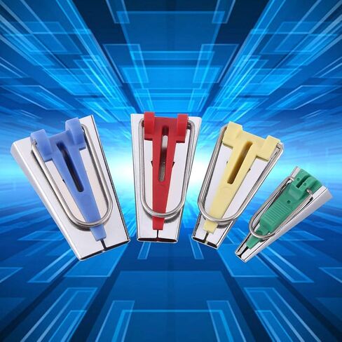 Hilitand 4Pcs/Set Bias Tape Maker Kit 6/12/18/25mm for Sewing Quilting Awl Adjustable Foot Binding Tool Strip in Saudi Arabia