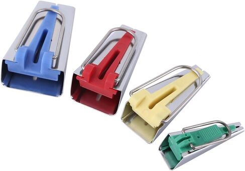 Hilitand 4Pcs/Set Bias Tape Maker Kit 6/12/18/25mm for Sewing Quilting Awl Adjustable Foot Binding Tool Strip in Saudi Arabia