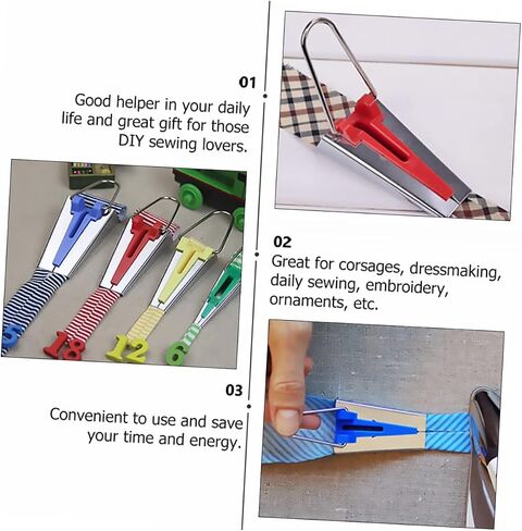STOBOK 1 Set Pin Bag Bias Sewing Tape Sewing Supplies Quilter Pin Biasing Strips Tailor Fabric Tape Bias Tape Making Tool Bias Tape Folder Quilting Alloy Sewing Tools Manual Purple in Saudi Arabia