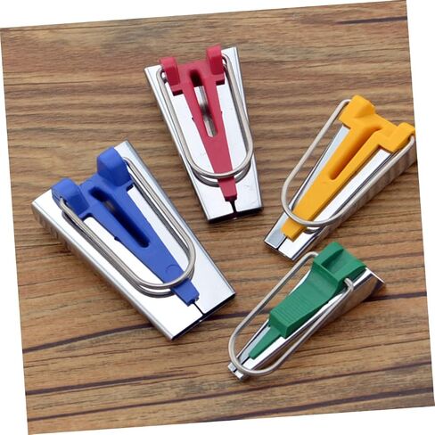 STOBOK 1 Set Pin Bag Bias Sewing Tape Sewing Supplies Quilter Pin Biasing Strips Tailor Fabric Tape Bias Tape Making Tool Bias Tape Folder Quilting Alloy Sewing Tools Manual Purple in Saudi Arabia
