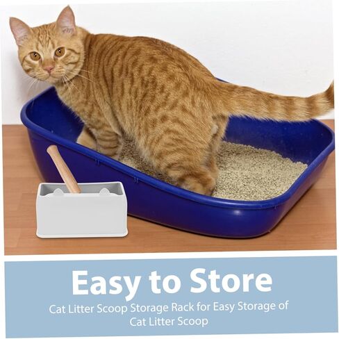 Cat Litter Scoop Holder Durable Grey Base for Litter Scoop Storage Charming Cat Themed Design Keeps Litter Box Area Organized Essential Cat Litter Box in Saudi Arabia