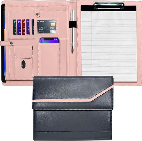 Padfolio for Women, Leather Padfolio Perzonalized, Legal Pad Portfolio with 2 Notepads, Black Letter Padfolio. in Saudi Arabia
