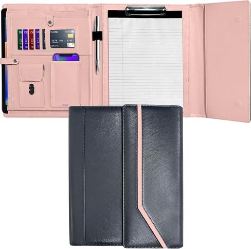 Padfolio for Women, Leather Padfolio Perzonalized, Legal Pad Portfolio with 2 Notepads, Black Letter Padfolio. in Saudi Arabia