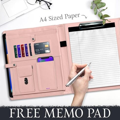 Padfolio for Women, Leather Padfolio Perzonalized, Legal Pad Portfolio with 2 Notepads, Black Letter Padfolio. in Saudi Arabia