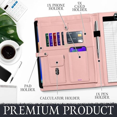 Padfolio for Women, Leather Padfolio Perzonalized, Legal Pad Portfolio with 2 Notepads, Black Letter Padfolio. in Saudi Arabia