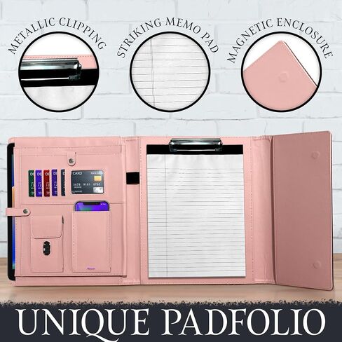 Padfolio for Women, Leather Padfolio Perzonalized, Legal Pad Portfolio with 2 Notepads, Black Letter Padfolio. in Saudi Arabia